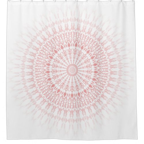 Pink White Pastel Mandala Shower Curtain