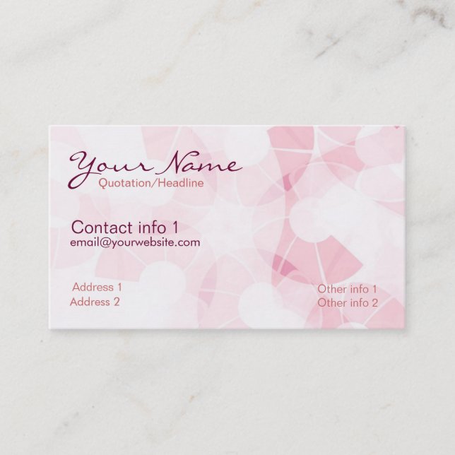 Pink White Pattern Business Card (Front)