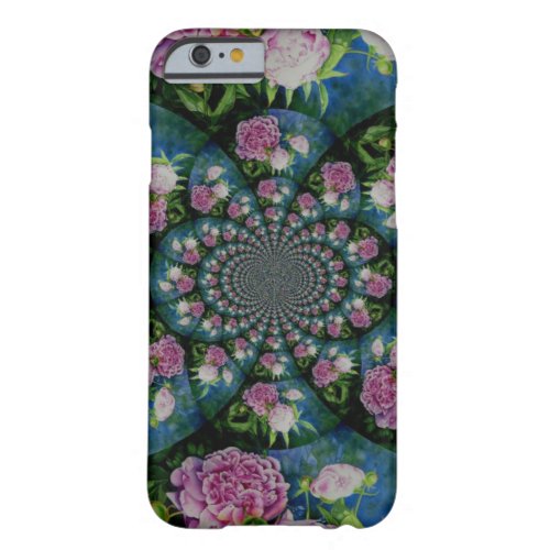 Pink white peony floral watercolor mandala barely there iPhone 6 case