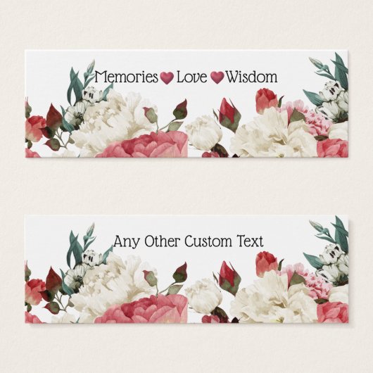 Pink & White Peony Spring Floral Wedding Favor (Front & Back)