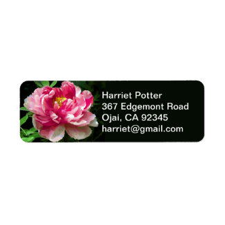 Pink White Peony Watercolor Fine Floral Label