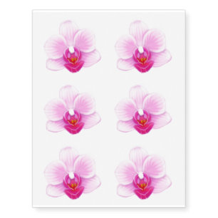 Pink White Phalaenopsis Orchid Flower Temporary Ta Tattoos