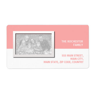 Pink & White Photo Label