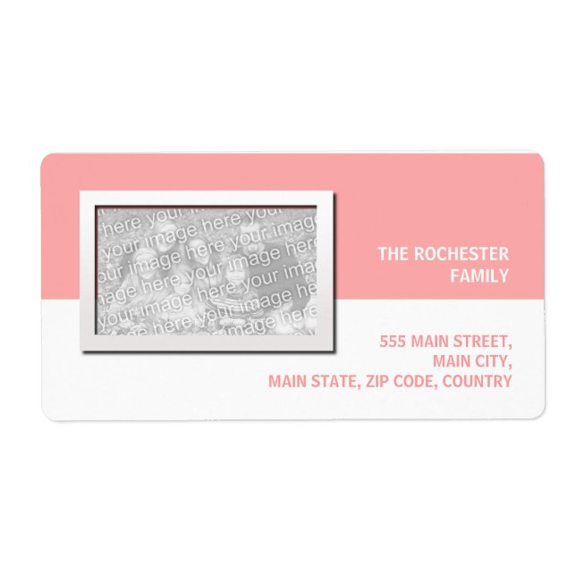Pink & White Photo Label (Front)