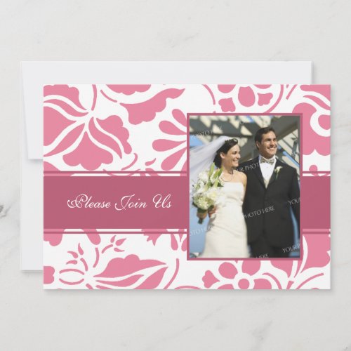 Pink &amp; White Photo Wedding Vow Renewal Invitations