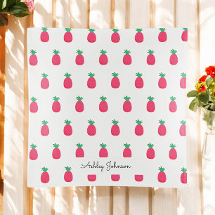 Pink White Pineapple Fruit Pattern Trinket Tray