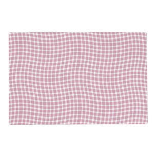 Pink White Plaid Checker Seamless Pattern Laminate Placemat
