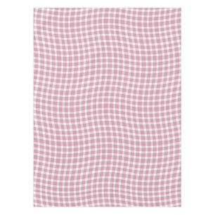 Pink White Plaid Checker Seamless Pattern Tablecloth