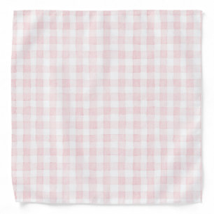 Pink White Plaid Stripes Bandana
