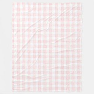 Pink White Plaid Stripes Fleece Blanket