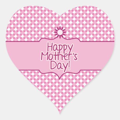 Pink white Polka dot Flower Mothers Day sticker