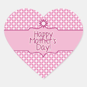 Pink white Polka dot Flower Mothers Day sticker