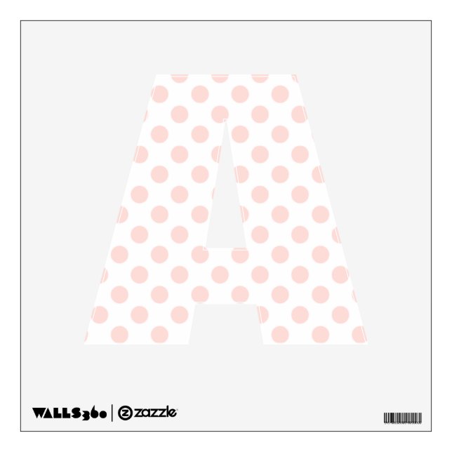 Pink & White Polka Dot Letter A Wall Decal (Front)