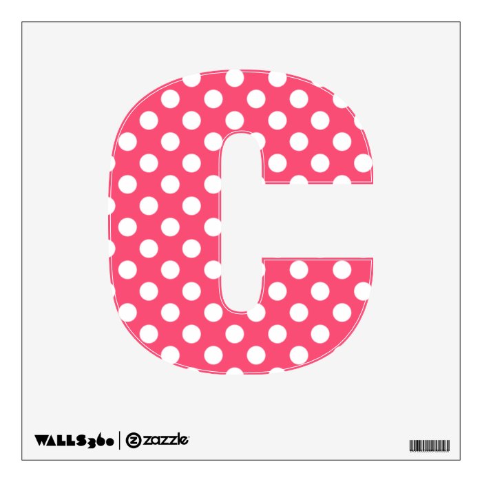 Pink & White Polka Dot Letter C Wall Decal