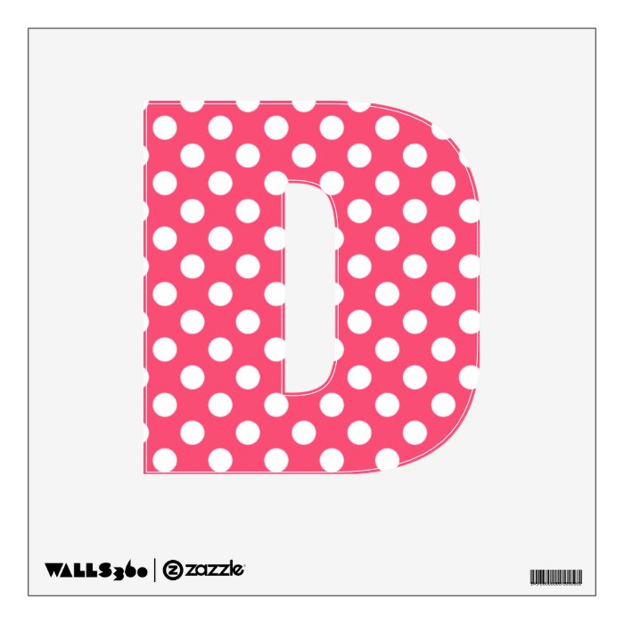 Pink & White Polka Dot Letter D Wall Decal