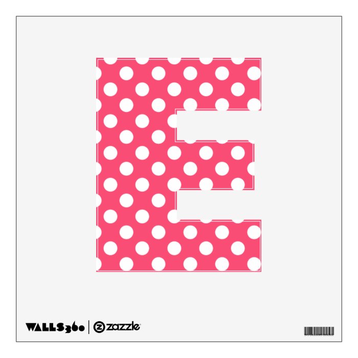 Pink & White Polka Dot Letter E Wall Decal