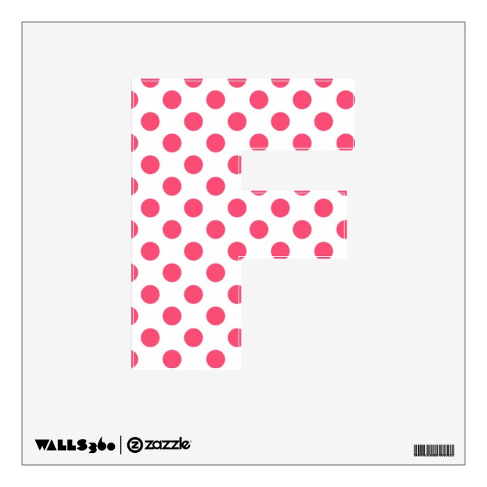 Pink & White Polka Dot Letter F Wall Decal