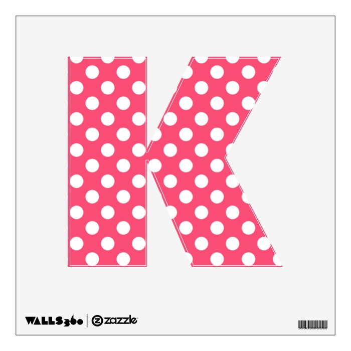 Pink & White Polka Dot Letter K Wall Decal