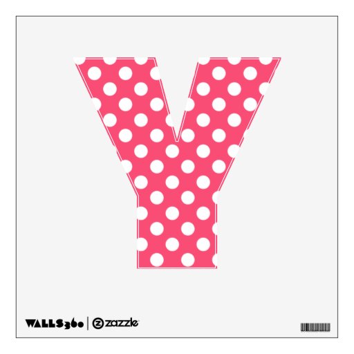 Pink & White Polka Dot Letter Y Wall Decal | Zazzle