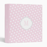 Pink &amp; White Polka Dot Monogram Binder