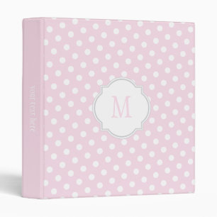 Pink & White Polka Dot Monogram Binder