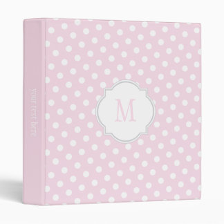 Pink & White Polka Dot Monogram Binder