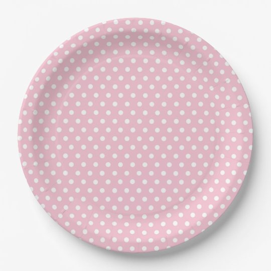 Pink White Polka Dot Paper Plates