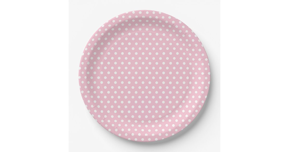 Pink White Polka Dot Paper Plates Zazzle
