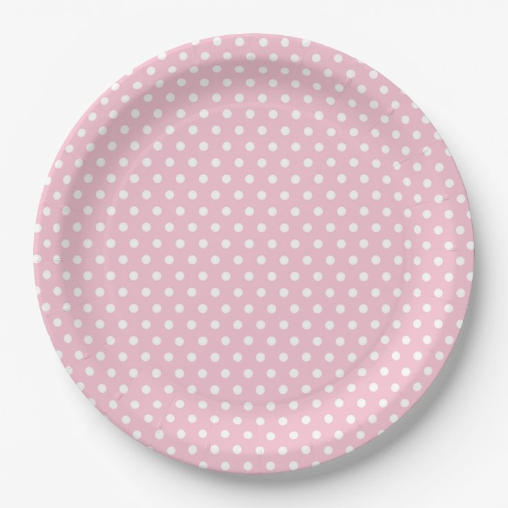 Pink White Polka Dot Paper Plates Zazzle
