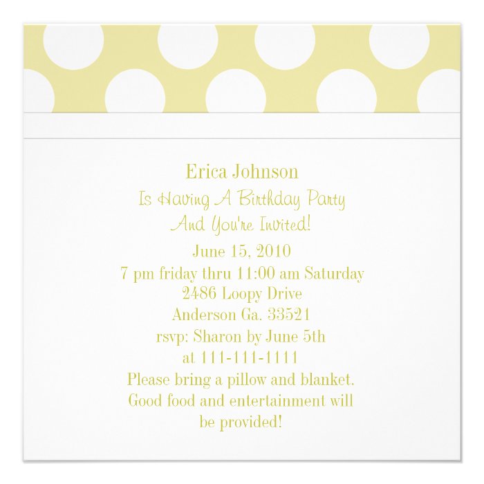 Pink & White Polka Dot Party Invitations