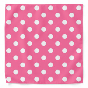 Pink White Polka Dots Design Bandana