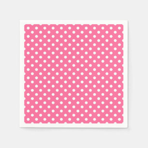 Pink White Polka Dots Design Napkins