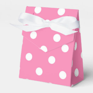 Pink & White Polka Dots Dot Birthday Party Favor Boxes
