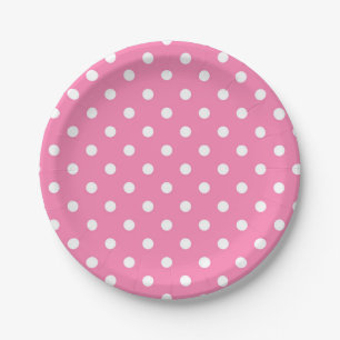 Pink & White Polka Dots Dot Birthday Party Paper Plates