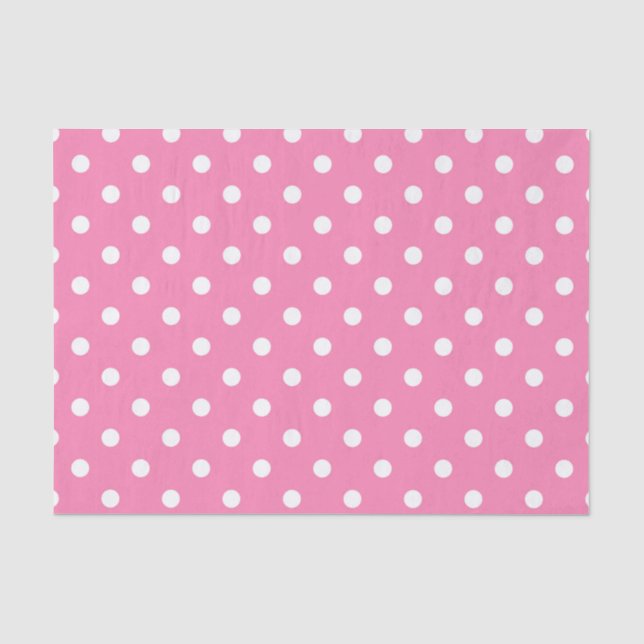 Pink & White Polka Dots Dot Birthday Party Tissue Paper (Front)