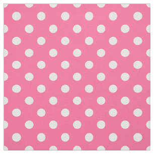 Pink White Polka Dots Textile Fabric