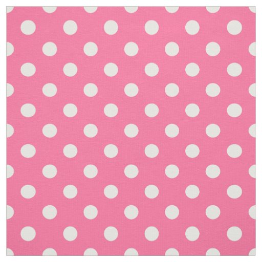 Pink White Polka Dots Textile Fabric