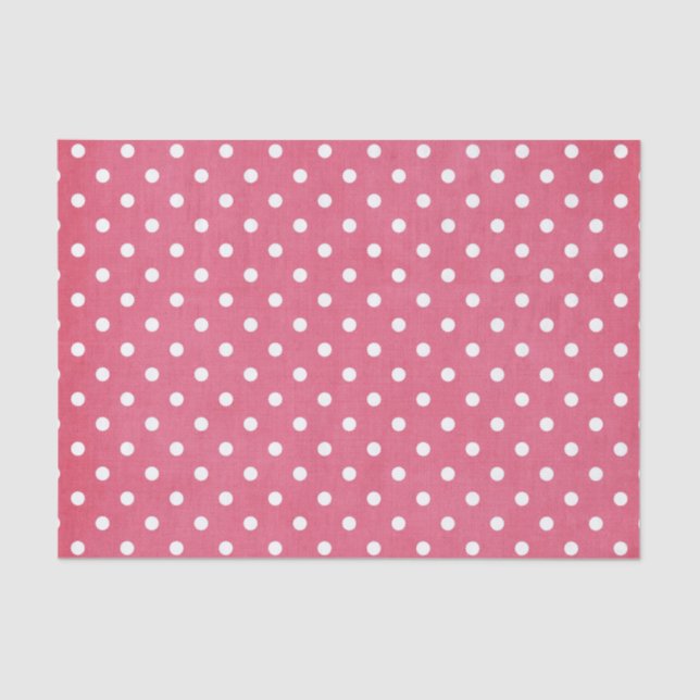 PINK & WHITE POLKA DOTS  TISSUE PAPER (Front)