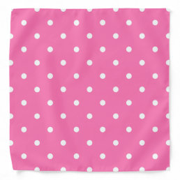 Pink White Polka Dots Trendy Rustic Template Chic Bandana