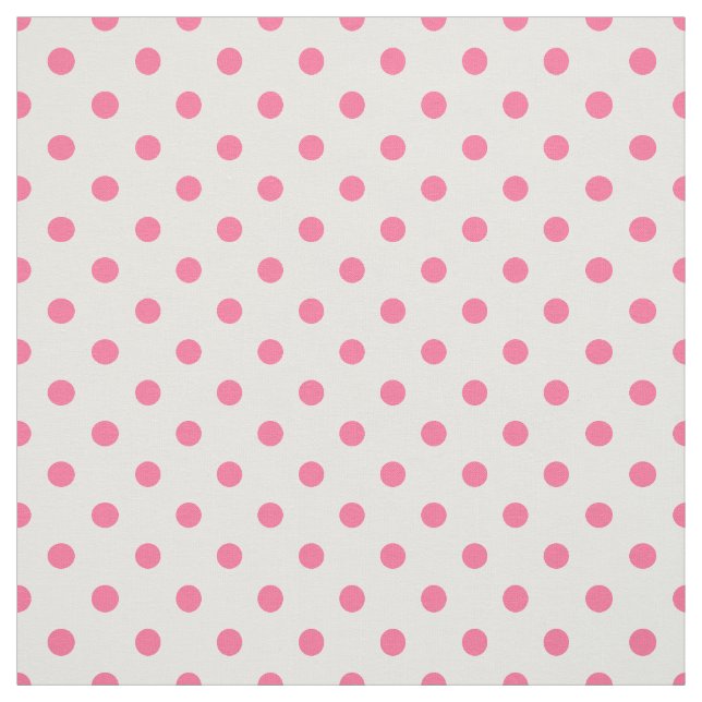 Pink & White Polkadots - Combed Cotton Fabric (Swatch)