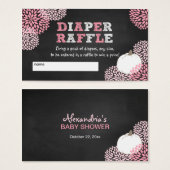 Pink White Pumpkin baby shower raffle tickets (Front & Back)