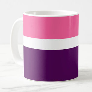 Pink White Purple Plain Color Block Design  Coffee Mug