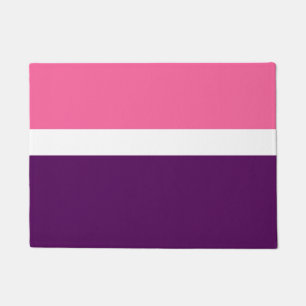 Pink White Purple Plain Color Block Design Doormat
