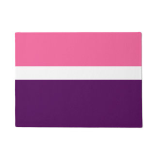 Pink White Purple Plain Color Block Design  Doormat