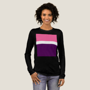 Pink White Purple Plain Color Block Design Tri-Blend Shirt