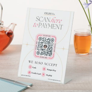 Pink & White QR Code Signs - Feminine Payment