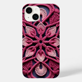 Pink White Red Colorful Granny Square Crochet Case-Mate iPhone 14 Case