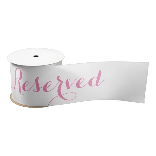 Pink  White Reserved Ribbon Seats  Tables