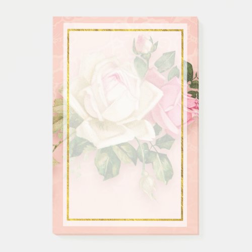 Pink  White Rose Bouquet Notes