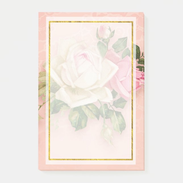 Pink & White Rose Bouquet Notes (Front)